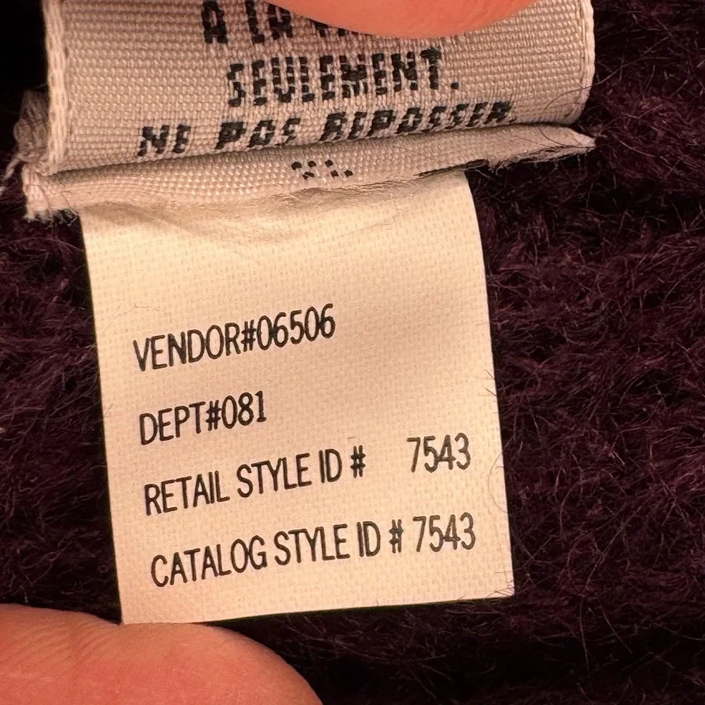 Vintage Eddie Bauer AKA Sweater‎ Womens Small Plum Mohair Blend Crewneck Sweater